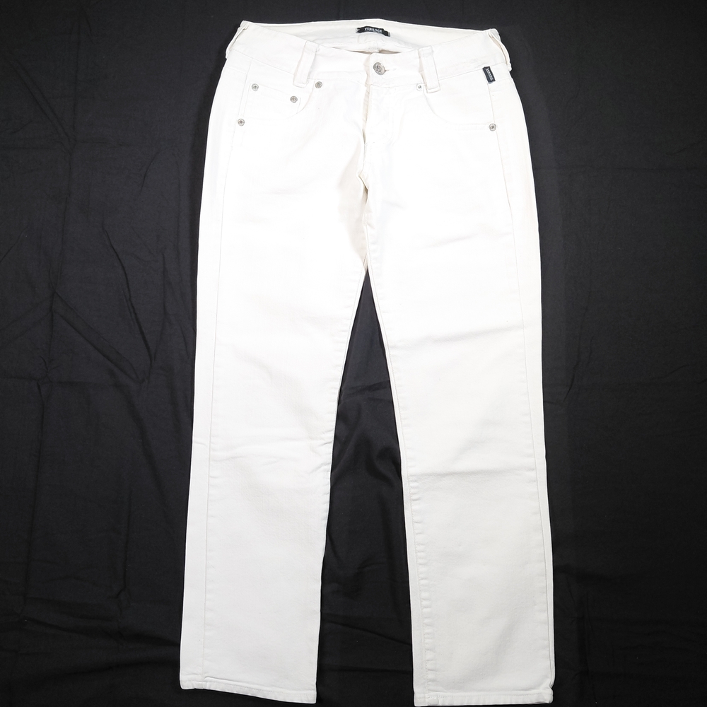 Versace Couture Women's Jeans Cotton Blend Wite Italian 26/40